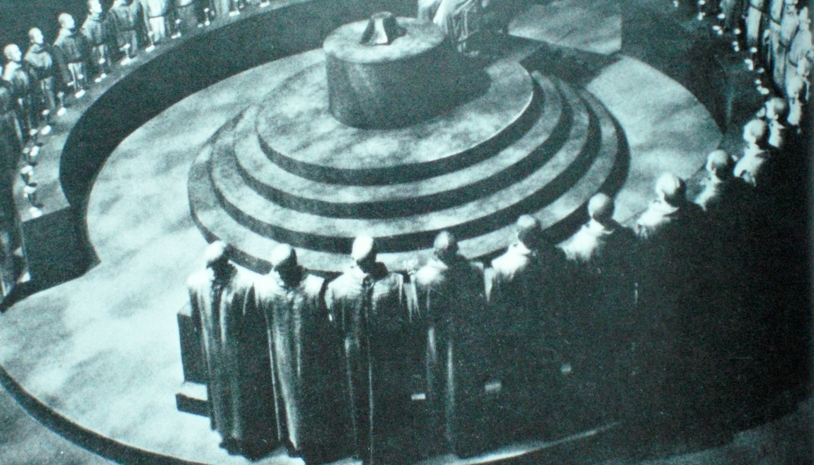 A gathering at an Illuminati ceremony