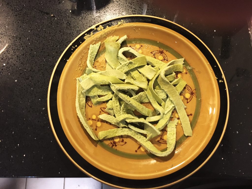 Low carb egg noodles with basil