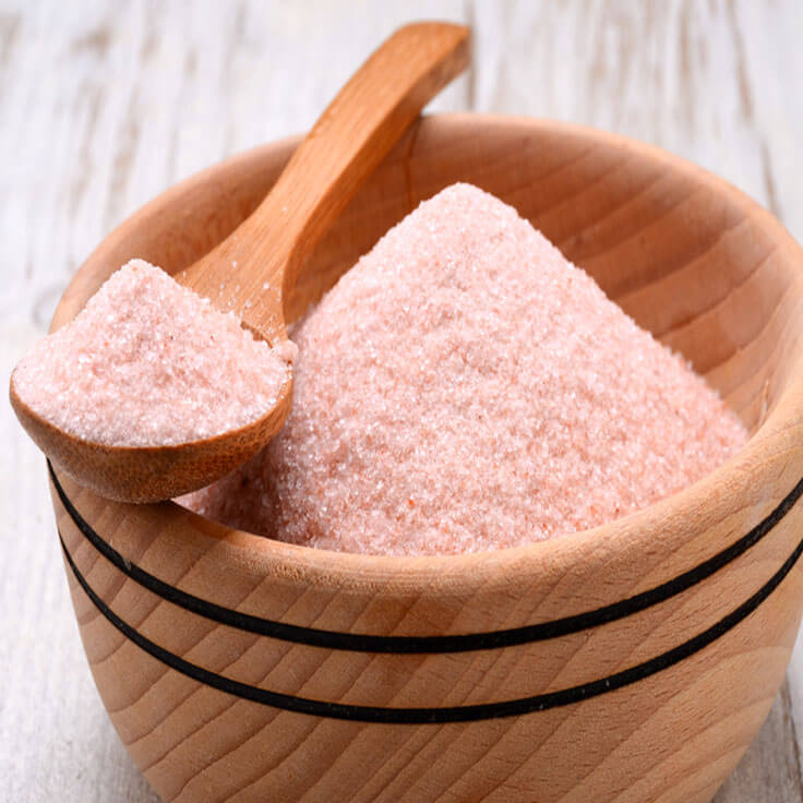 Ladling out pink Himalayan salt