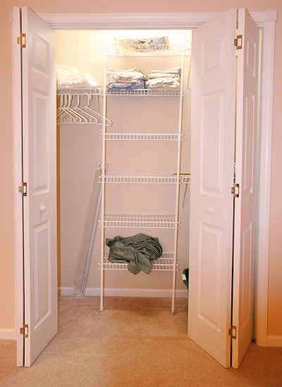 A typical bedroom closet