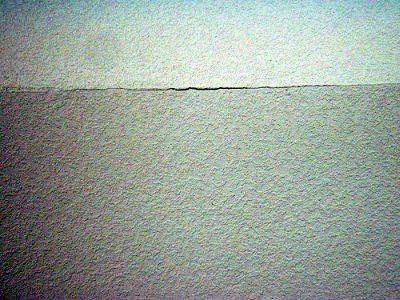 A cracked drywall joint or seam; photo © 2008 KSmith Media, LLC